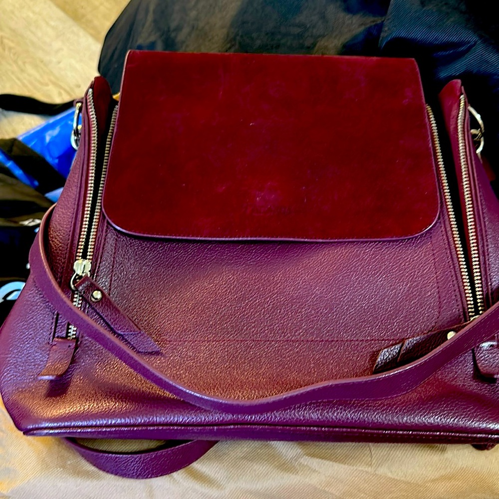 Hand made genuine leather backpack, brand theresa made in mexico
